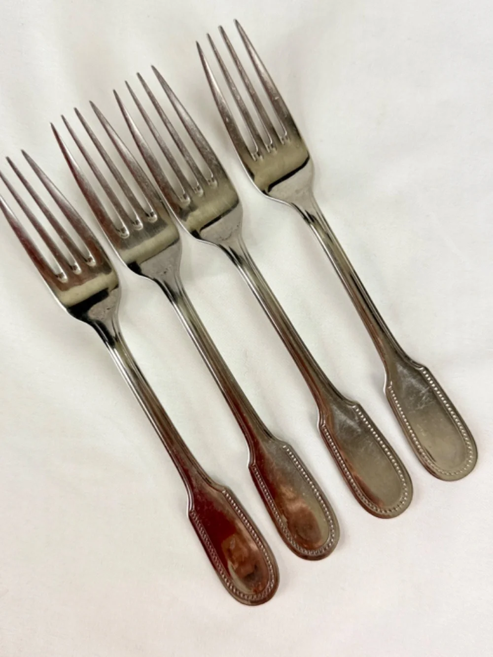 Vintage Towle Georgian House Perles 4 Salad Forks Stainless Steel Japan